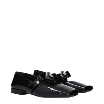 Versace – Schwarze Ballerinas aus Leder