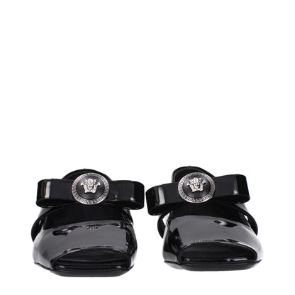 Versace – Schwarze Ballerinas aus Leder