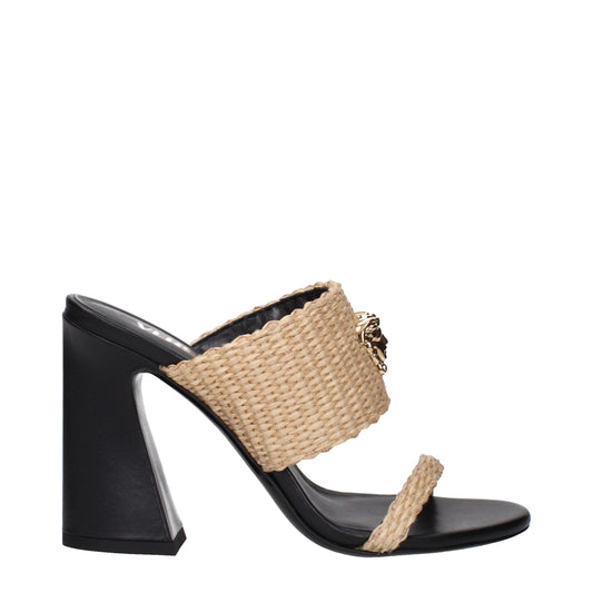Versace Beige Bast-Plateaus