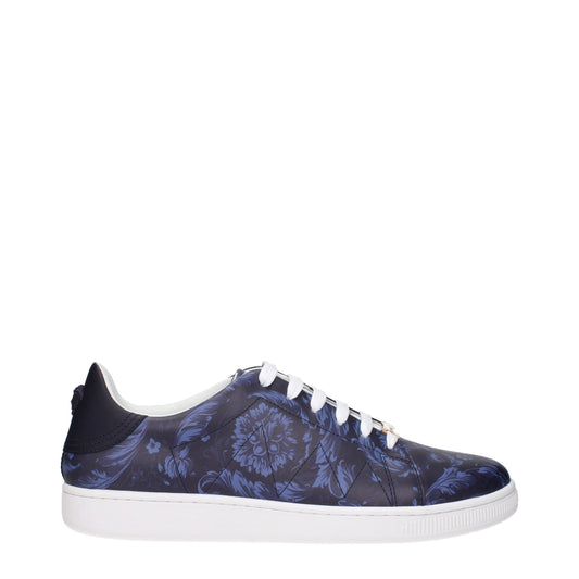 Versace Blaue Leder Low-Tops