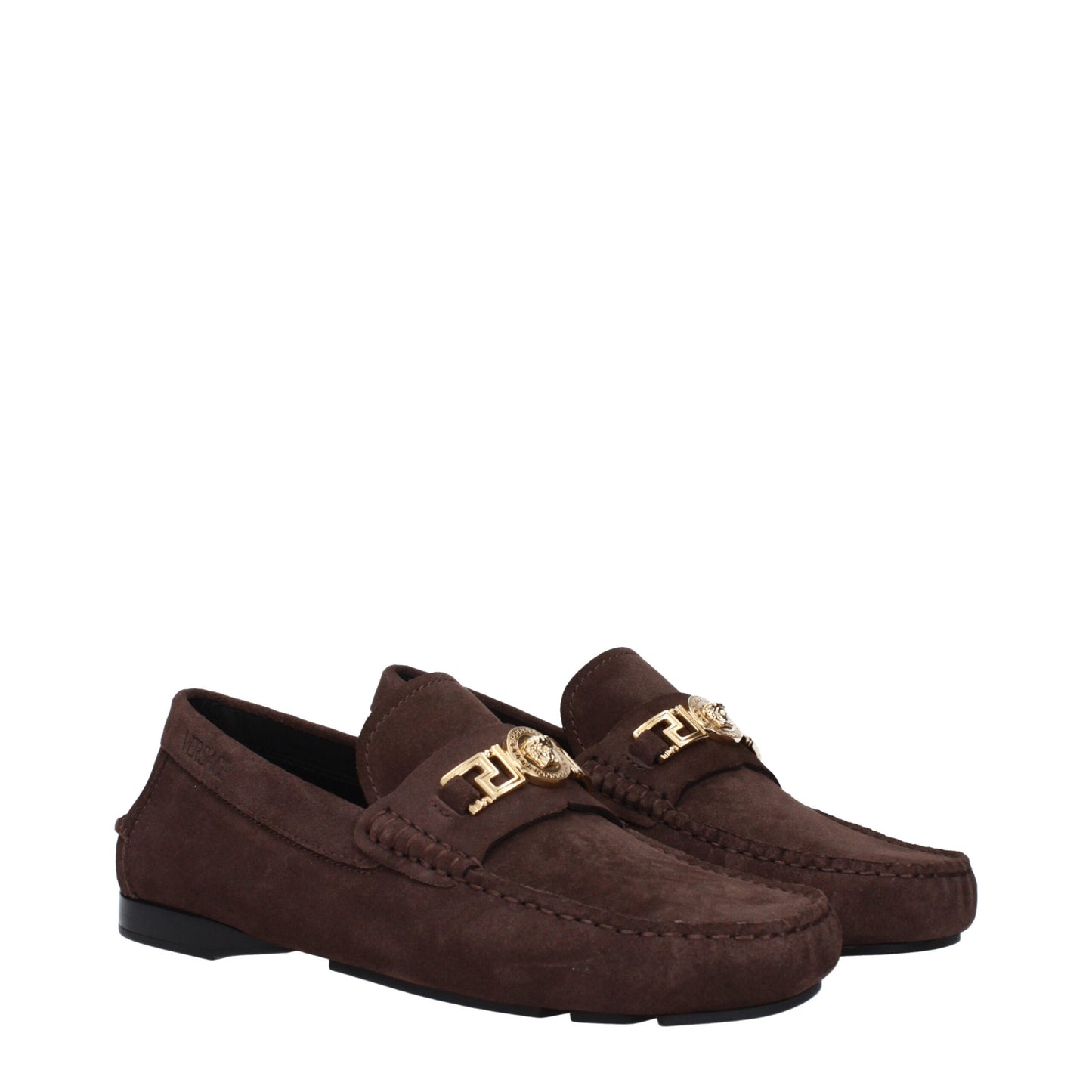 Versace – Slipper aus braunem Leder