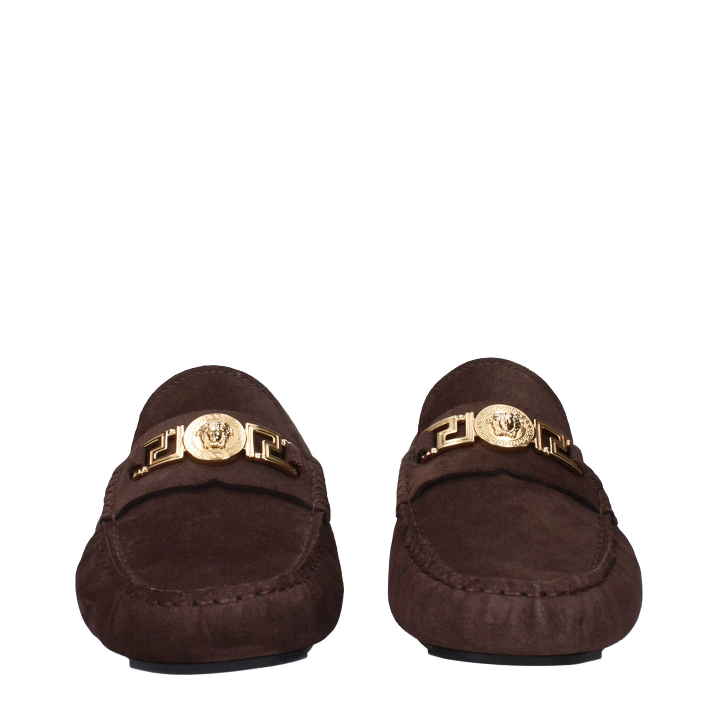 Versace – Slipper aus braunem Leder