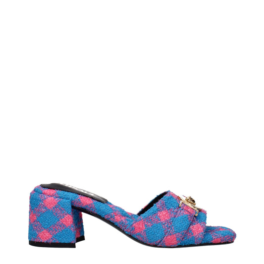 Versace Plateauschuhe aus blauem Stoff