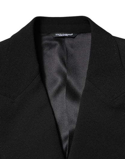 Dolce &amp; Gabbana Schwarzer SICILIA Zweireihiger Mantelblazer