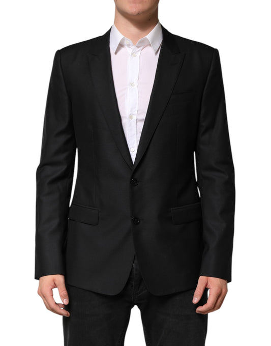 Dolce &amp; Gabbana Black Wool Single Breasted Jacket Blazer