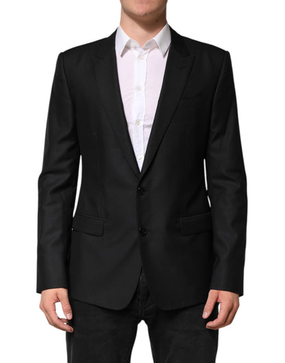 Dolce &amp; Gabbana Black Wool Single Breasted Jacket Blazer