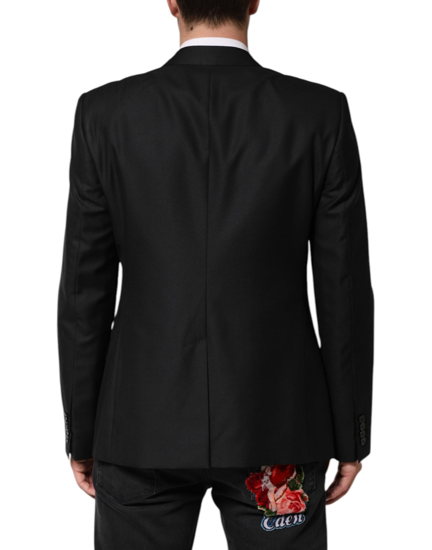 Dolce &amp; Gabbana Black Wool Single Breasted Jacket Blazer