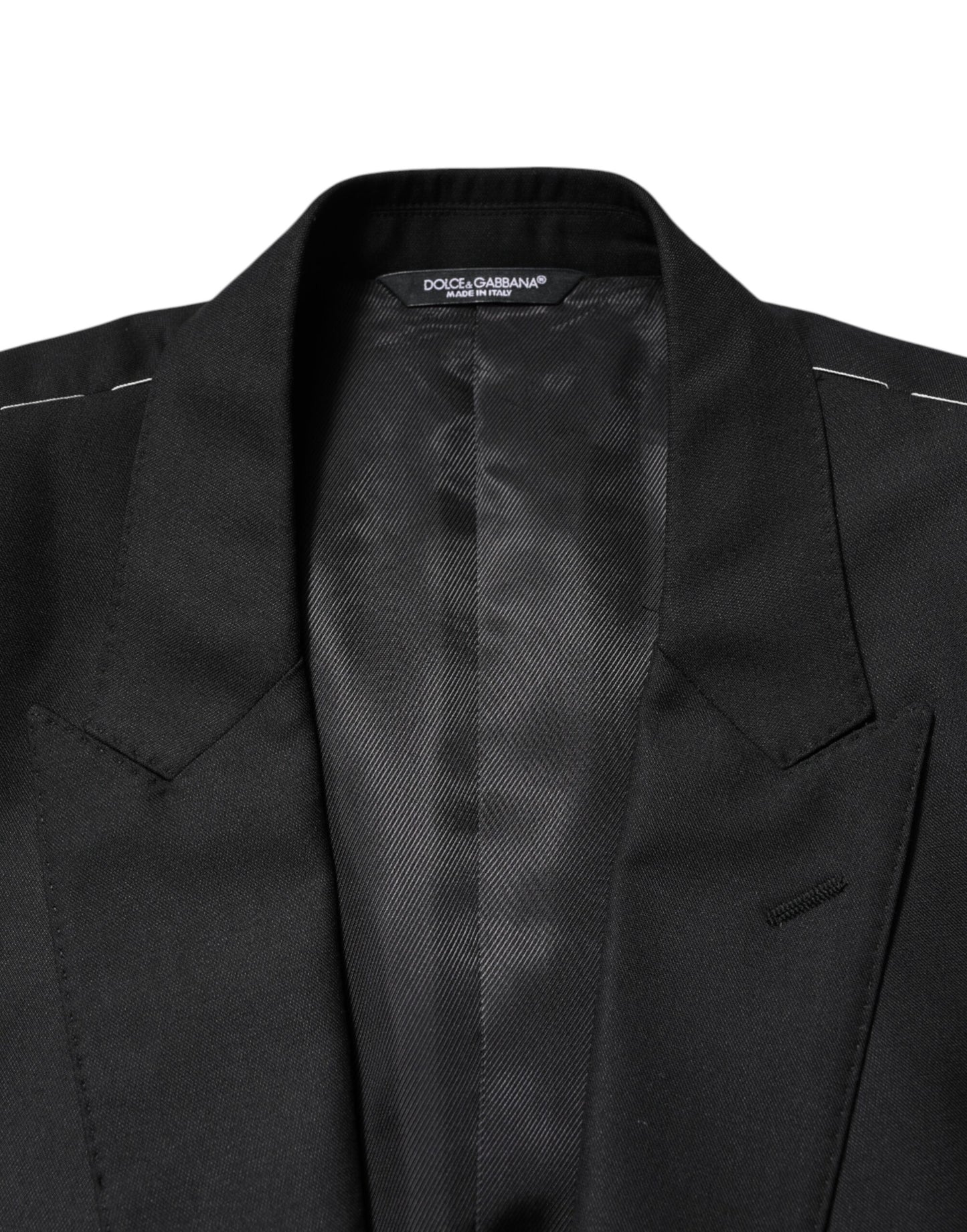 Dolce &amp; Gabbana Black Wool Single Breasted Jacket Blazer