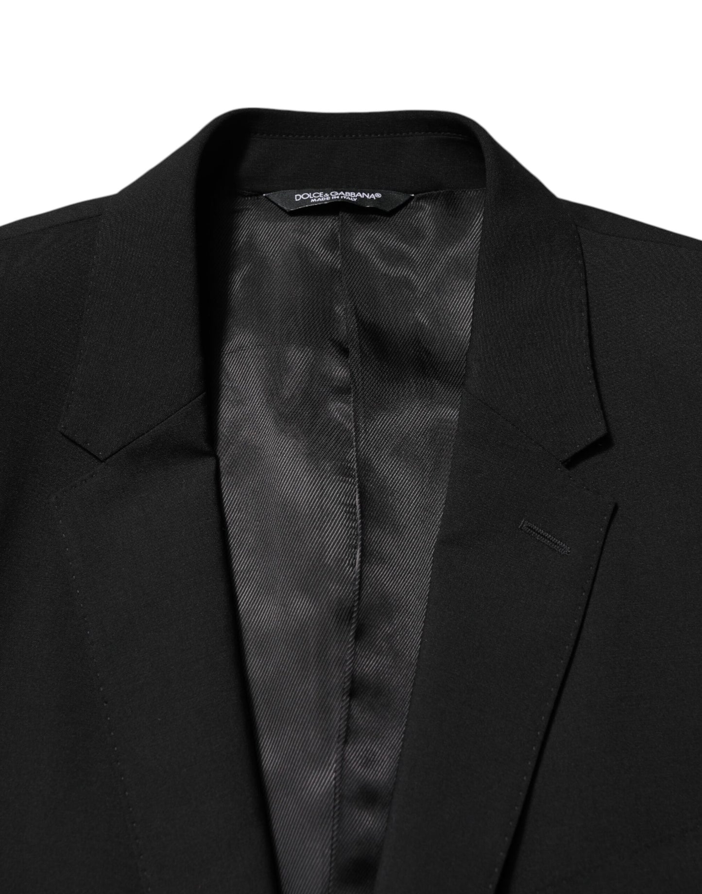 Dolce &amp; Gabbana Black Wool Single Breasted Men Coat Blazer