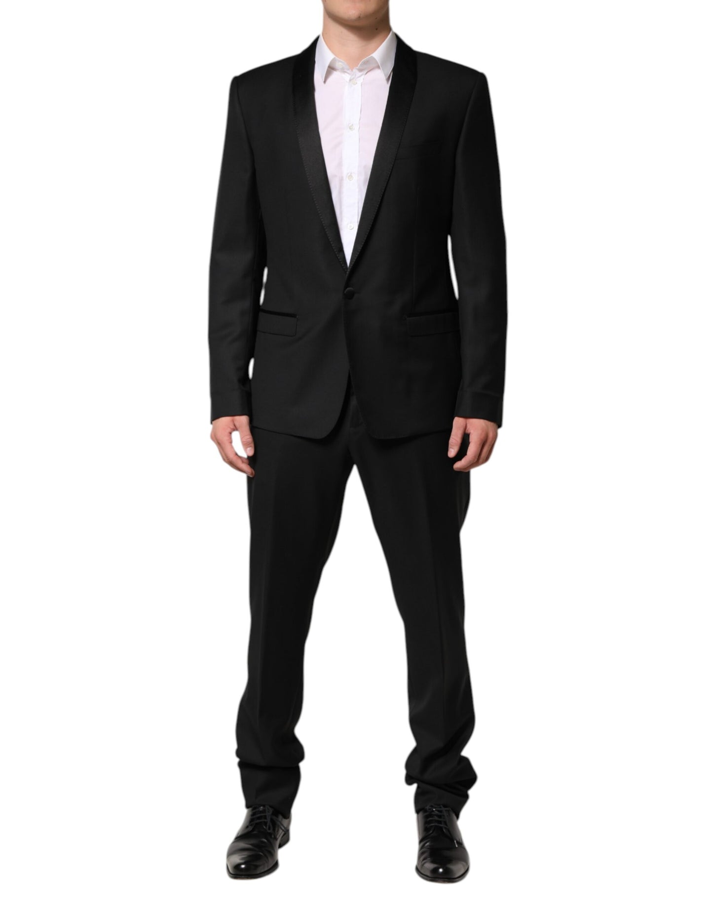 Dolce &amp; Gabbana Black Wool Men Single Breasted 2 Piece Suit