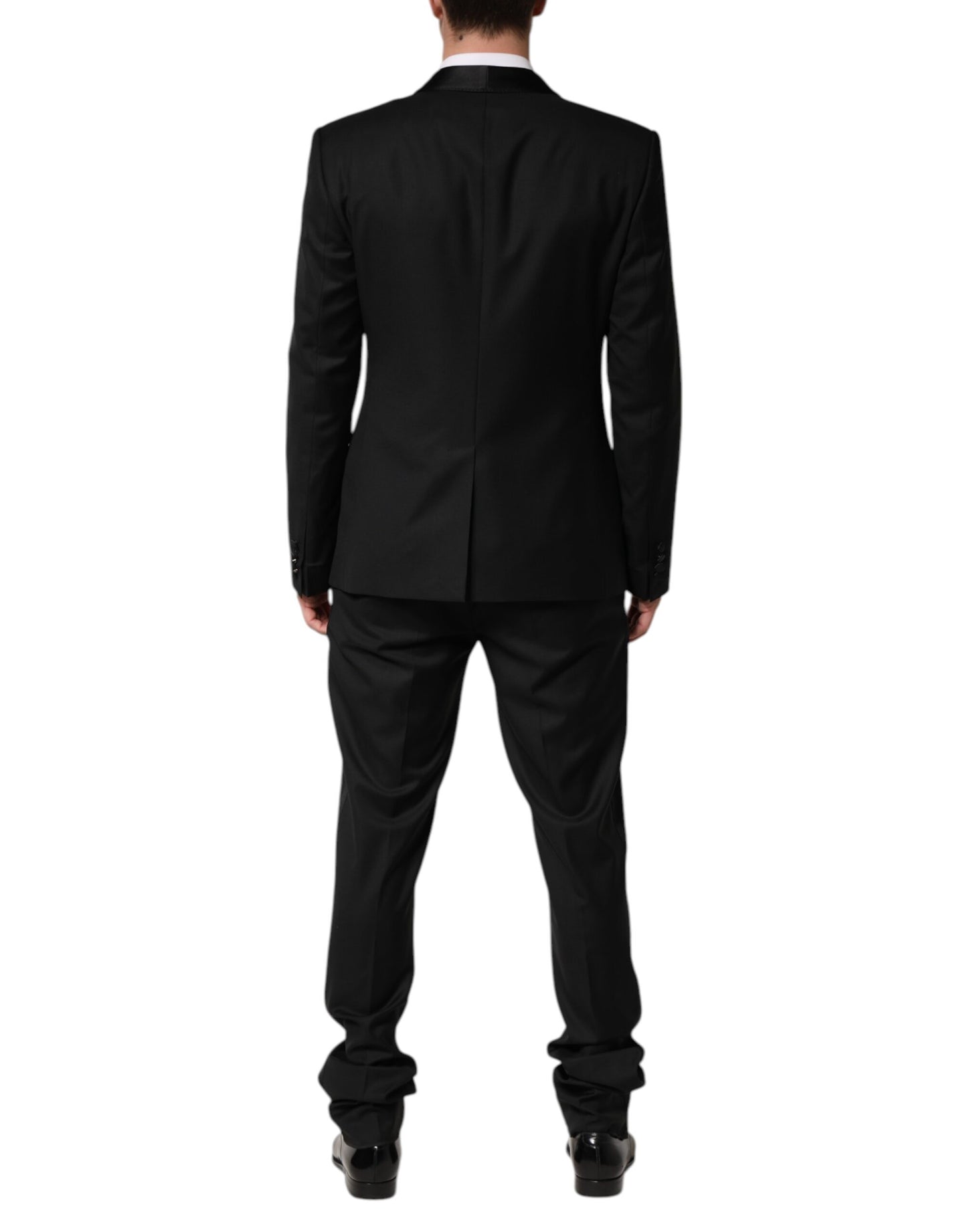 Dolce &amp; Gabbana Black Wool Men Single Breasted 2 Piece Suit