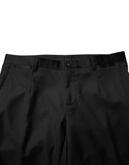 Dolce &amp; Gabbana Black Wool Men Single Breasted 2 Piece Suit