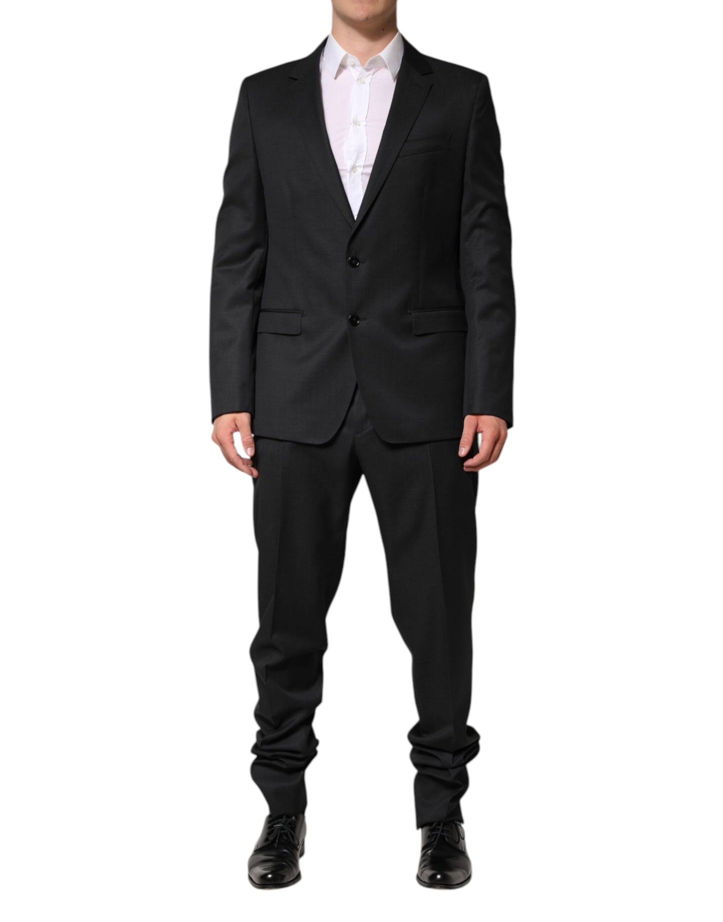 Dolce &amp; Gabbana Dark Gray Wool Single Breasted 2 Piece Suit