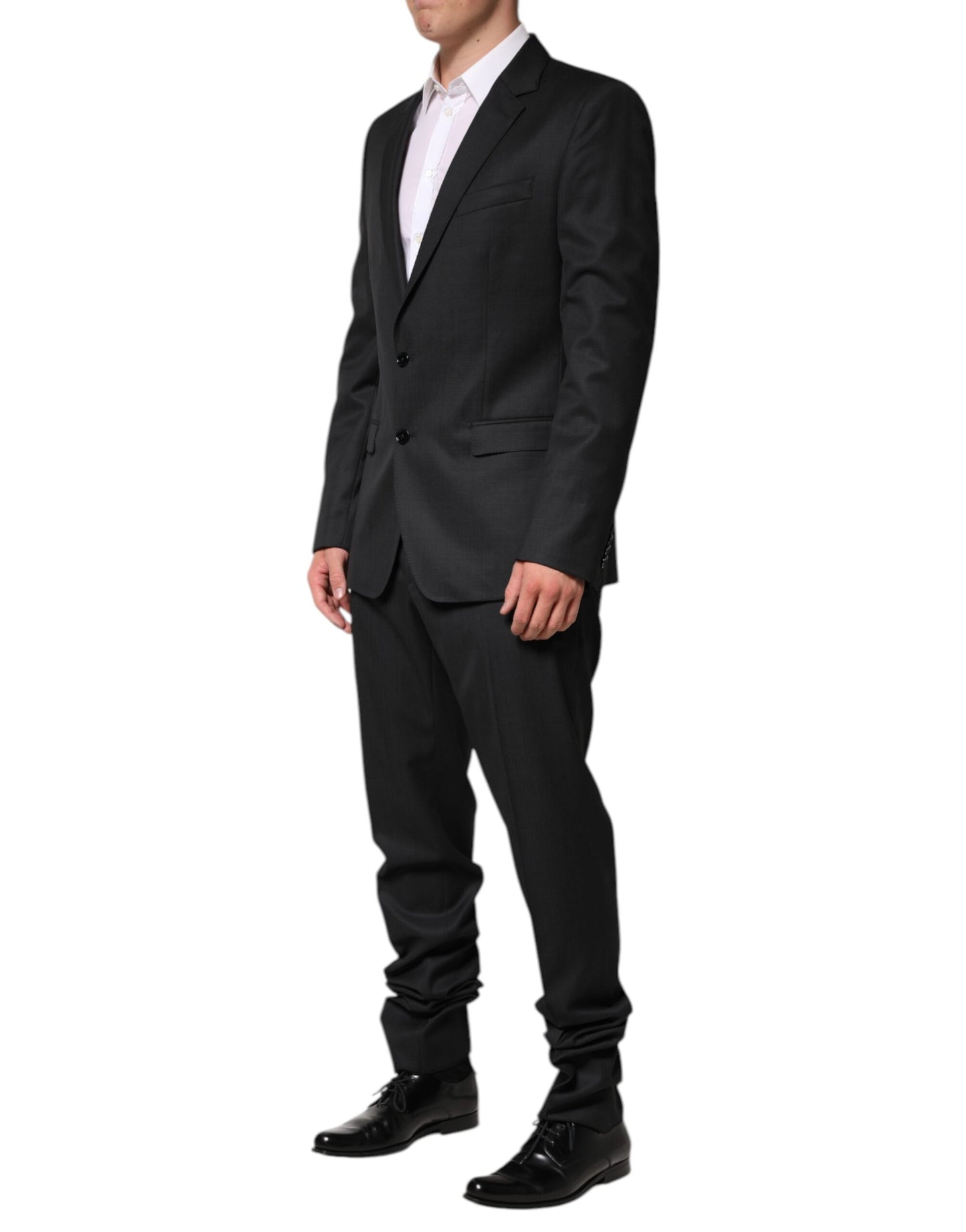 Dolce &amp; Gabbana Dark Gray Wool Single Breasted 2 Piece Suit