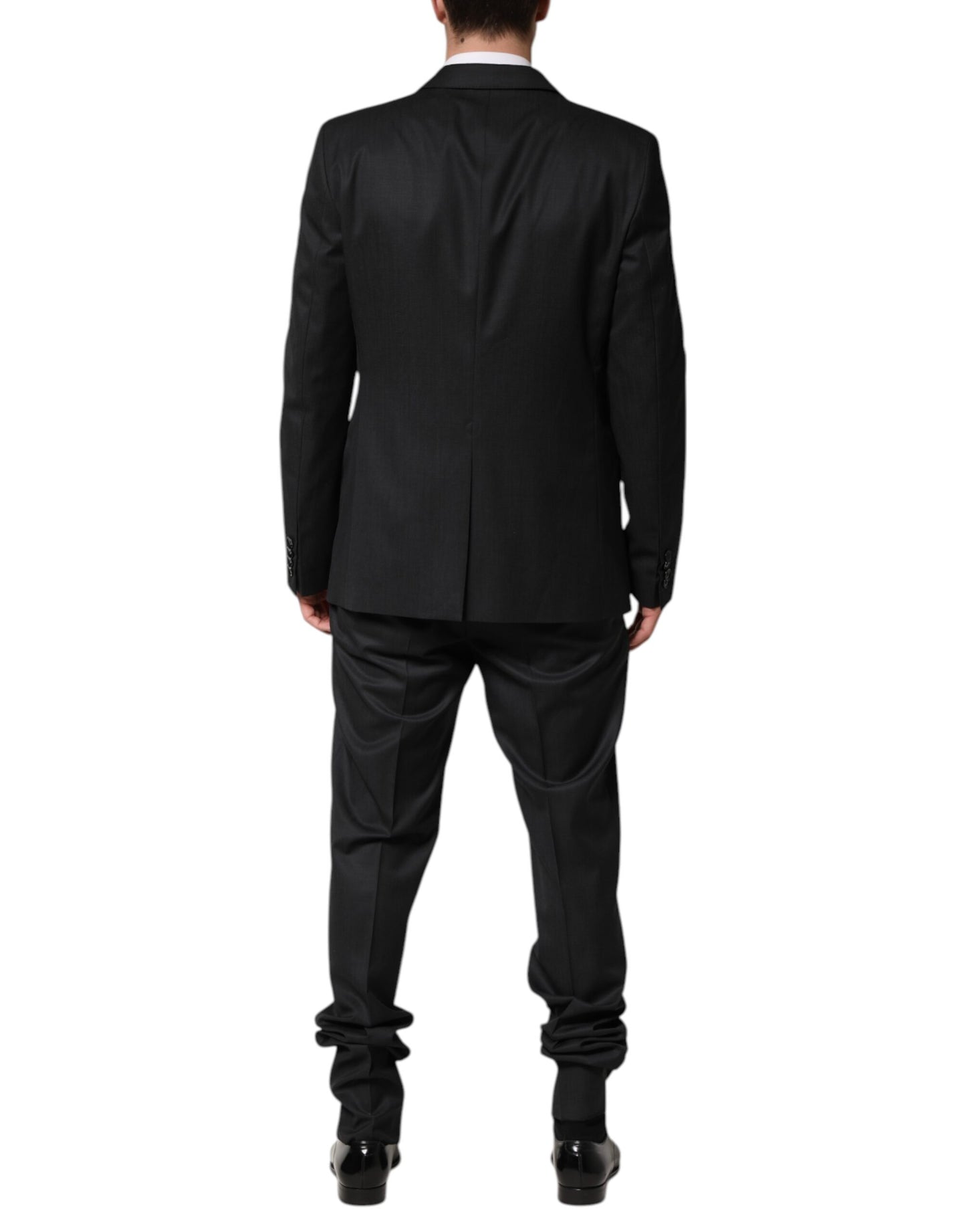 Dolce &amp; Gabbana Dark Gray Wool Single Breasted 2 Piece Suit