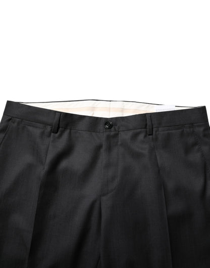 Dolce &amp; Gabbana Dark Gray Wool Single Breasted 2 Piece Suit