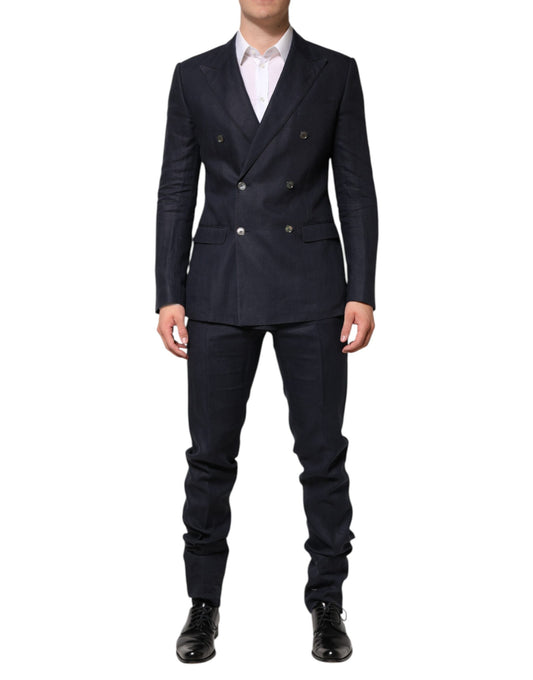 Dolce &amp; Gabbana – Dunkelblauer, zweireihiger, zweiteiliger Anzug