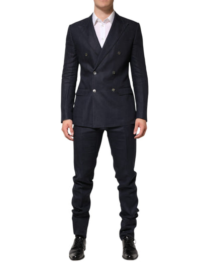 Dolce &amp; Gabbana – Dunkelblauer, zweireihiger, zweiteiliger Anzug