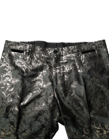 Dolce &amp; Gabbana – Zweiteiliger Anzug aus Jacquard-Seide mit Metallic-Blumenmuster