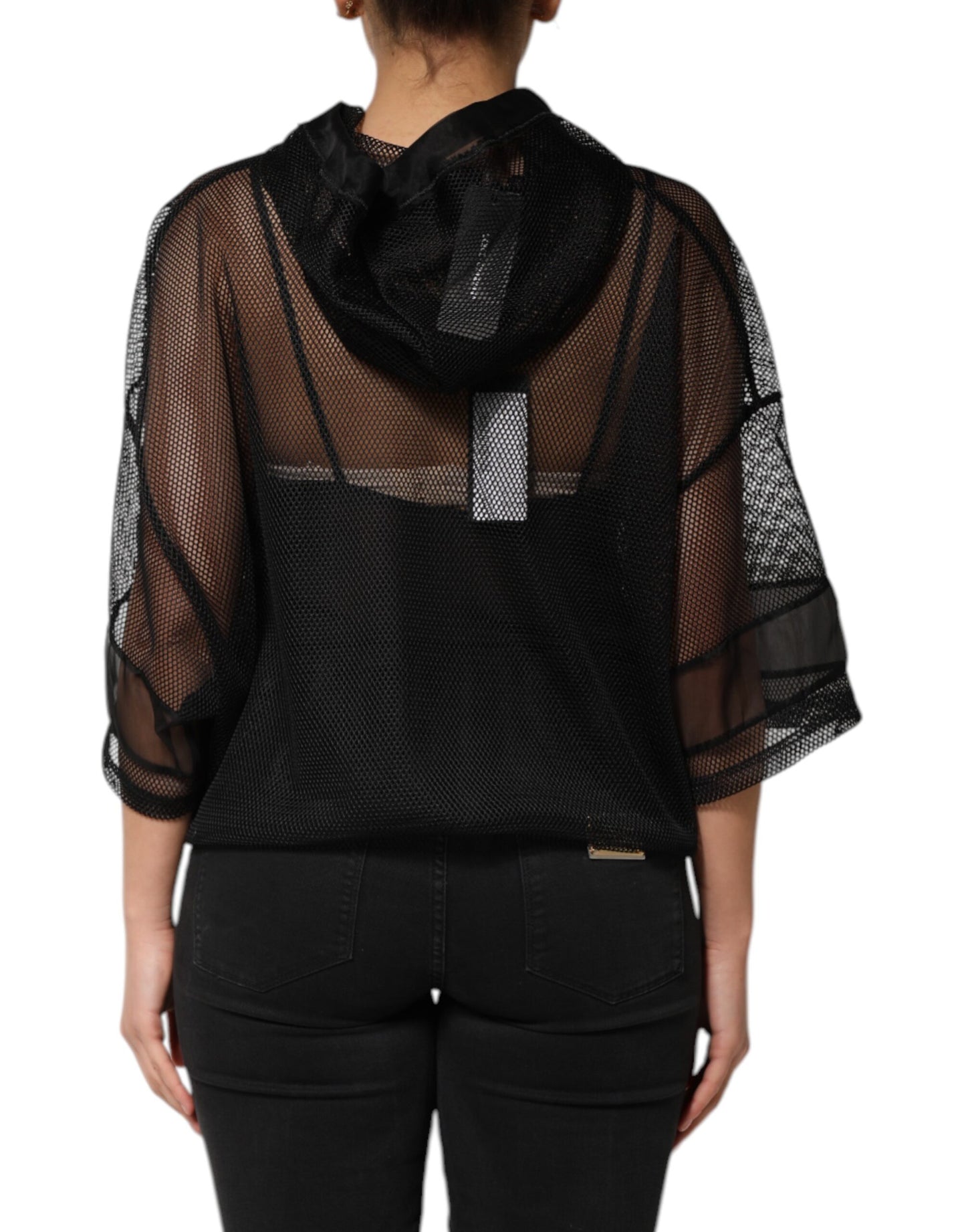 Dolce &amp; Gabbana – Schwarzer, durchsichtiger Kapuzenpullover