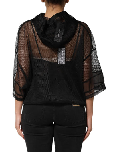 Dolce &amp; Gabbana – Schwarzer, durchsichtiger Kapuzenpullover