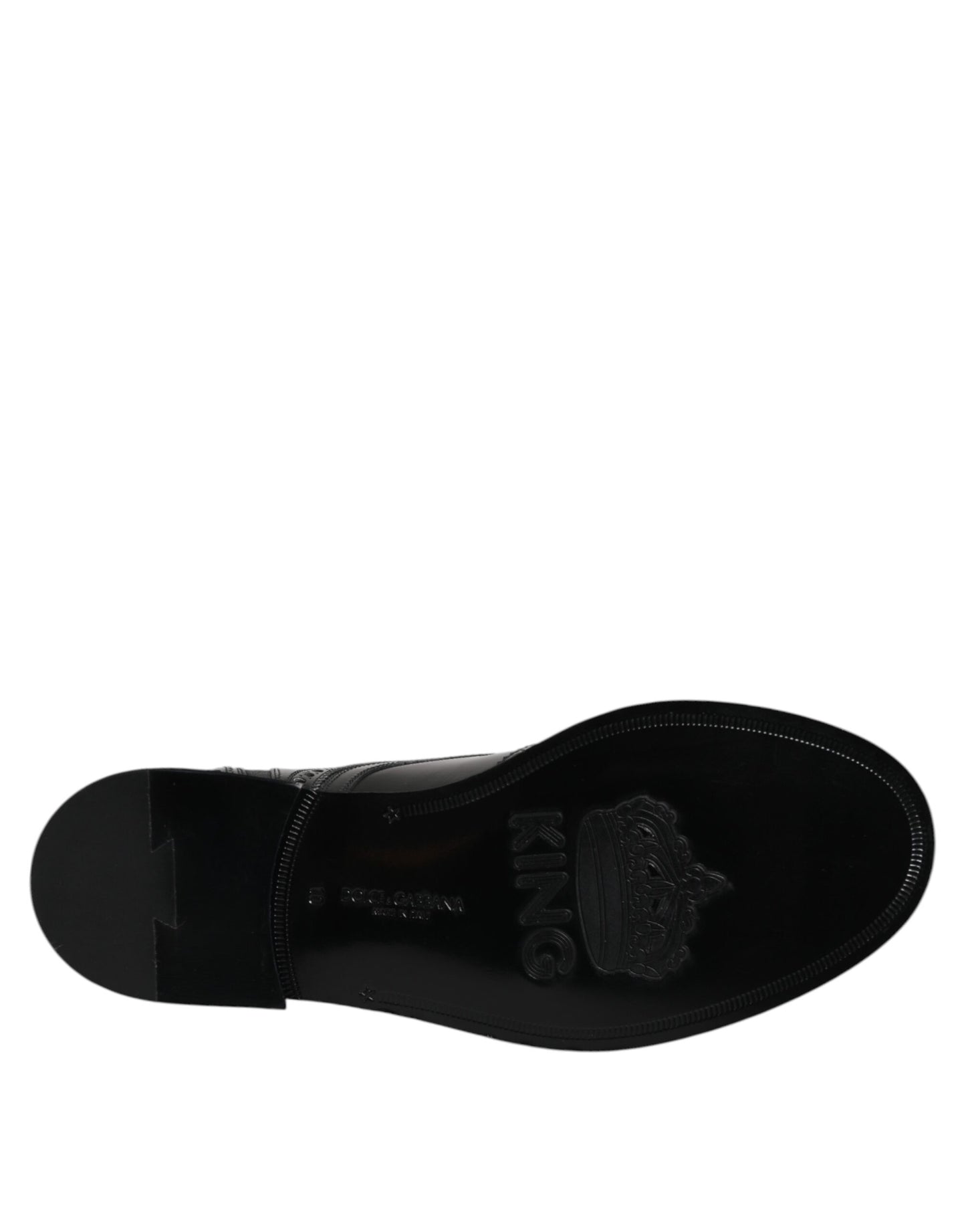 Dolce &amp; Gabbana Black Leather Lace Up Mid Calf Boots Shoes