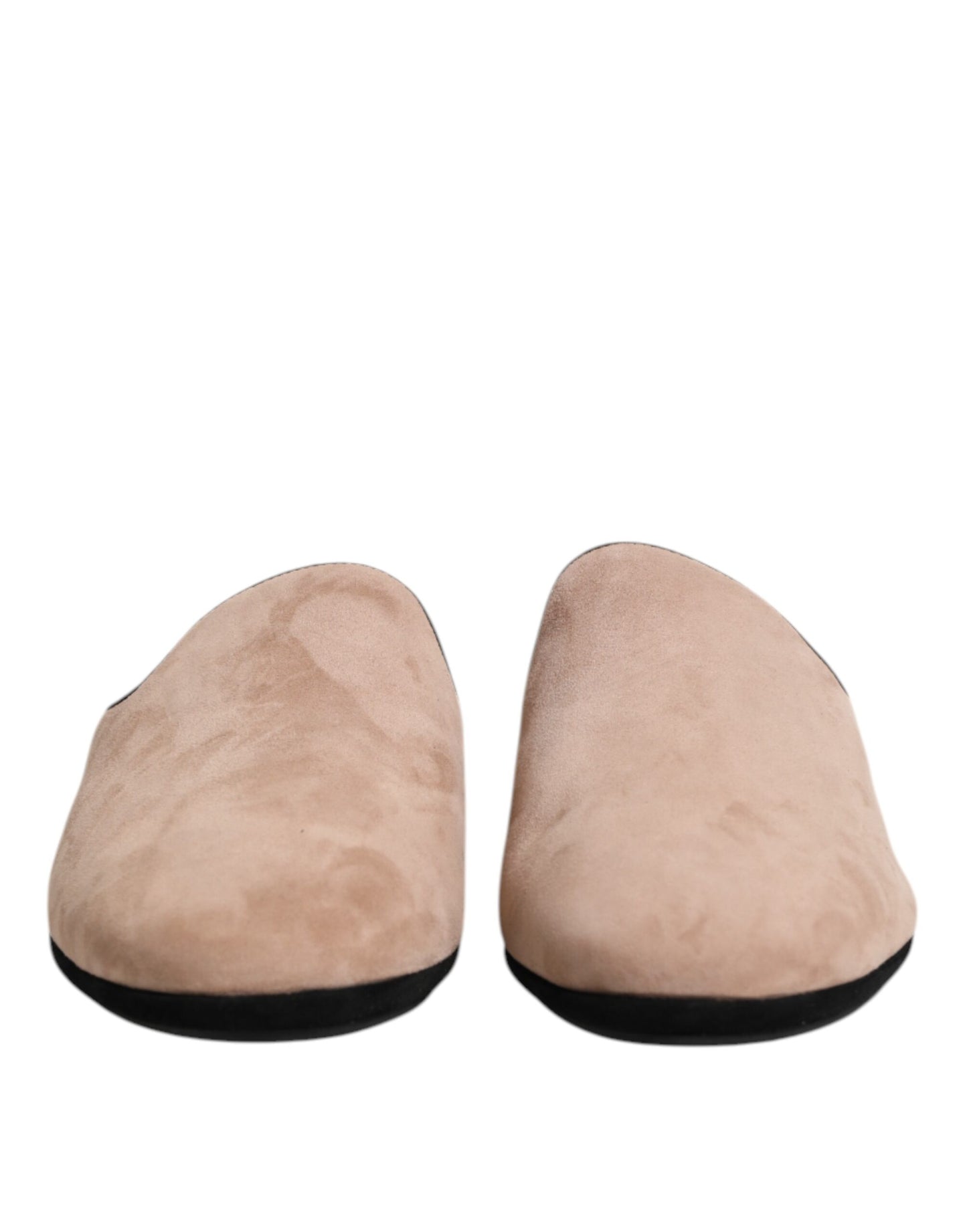 Dolce &amp; Gabbana – Flache Pantoletten aus Wildleder in Beige