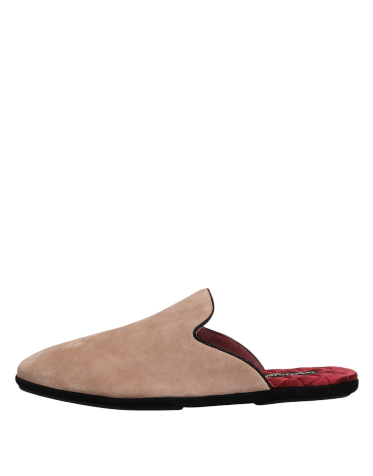 Dolce &amp; Gabbana – Flache Pantoletten aus Wildleder in Beige