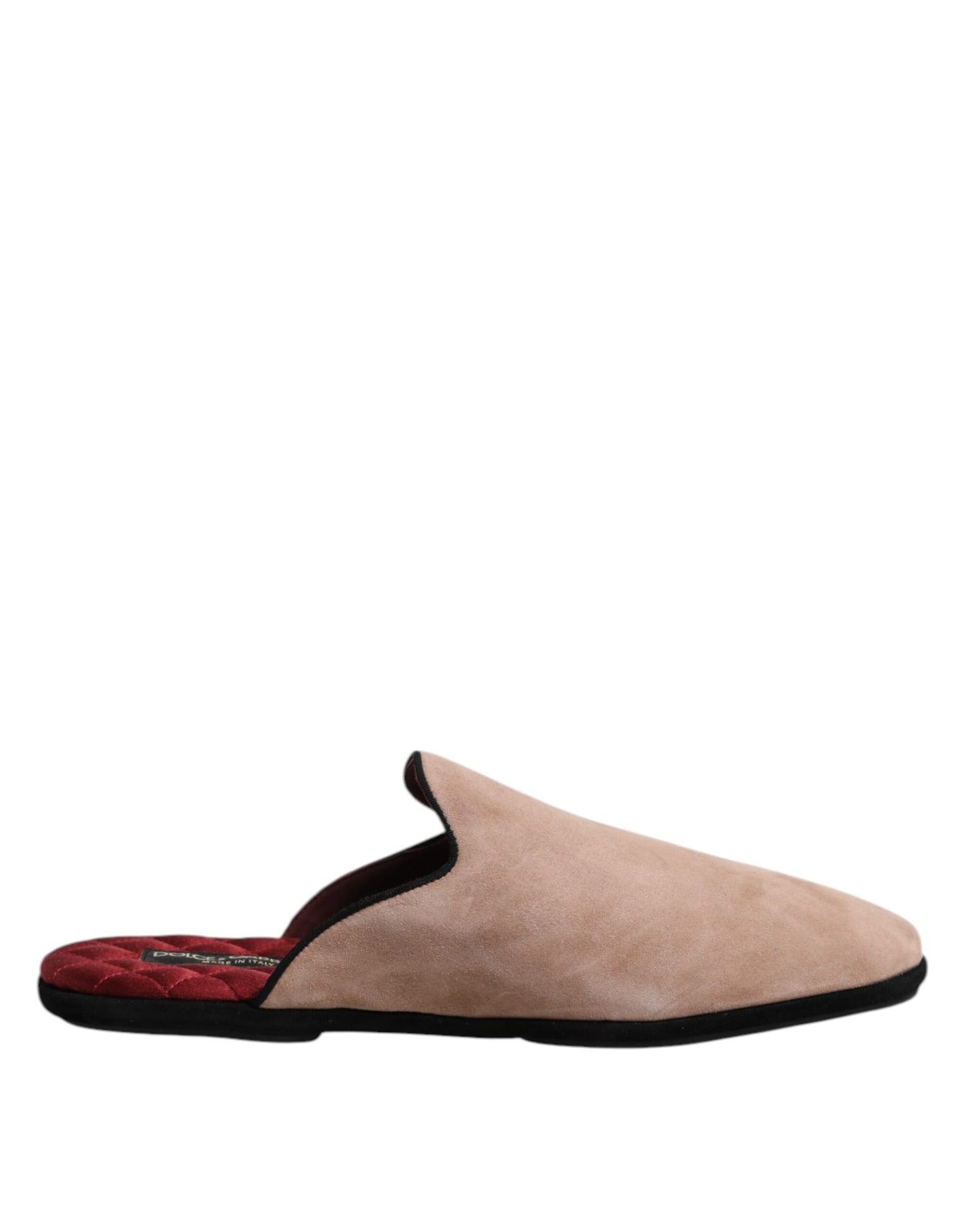 Dolce &amp; Gabbana – Flache Pantoletten aus Wildleder in Beige