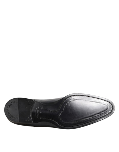 Dolce &amp; Gabbana – Marineblaue Derby-Schuhe aus Leder mit Schnürung