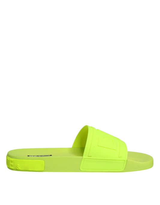 Dolce &amp; Gabbana Grüne Gummi-Sandalen, Strandschuhe