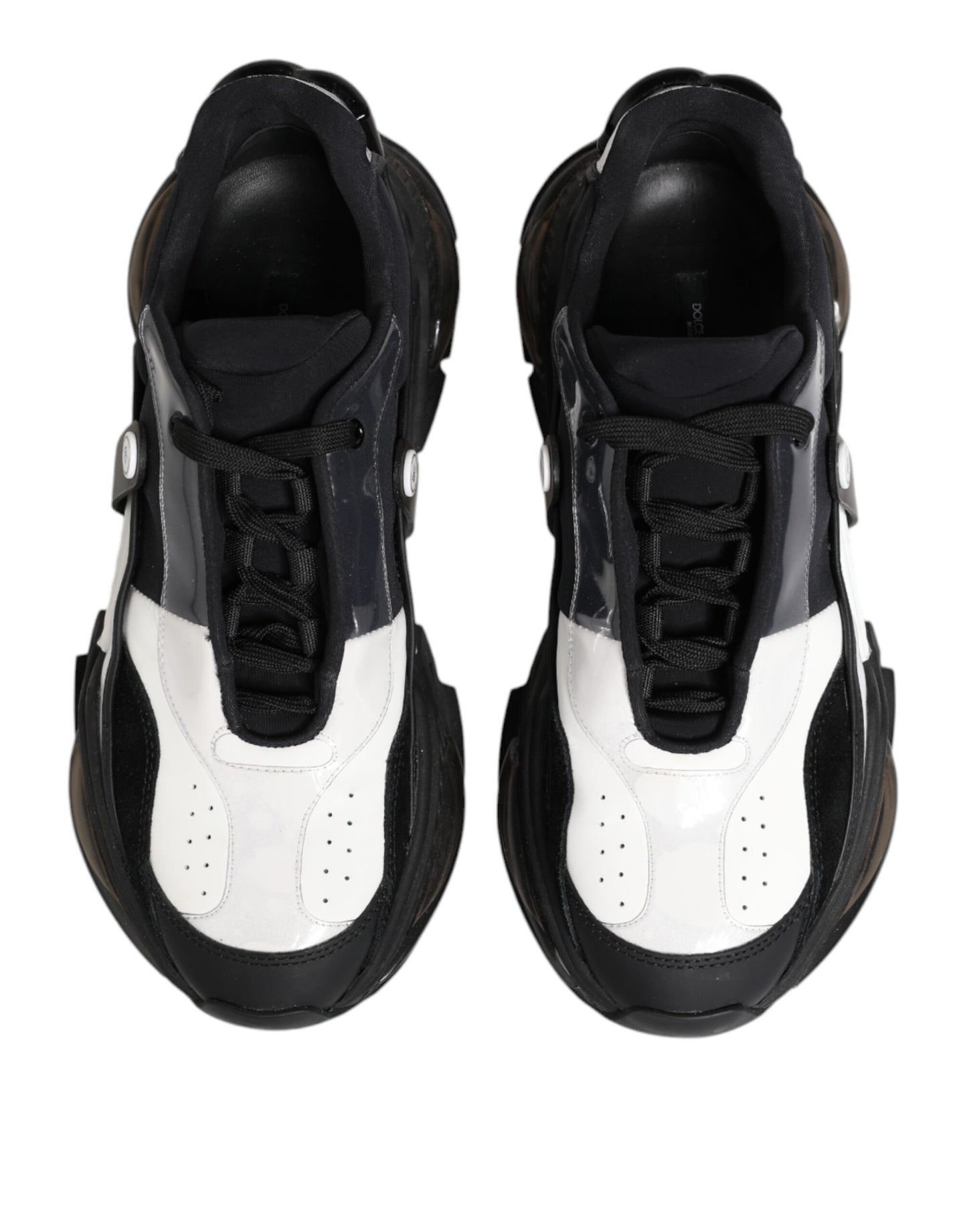 Dolce &amp; Gabbana White Black Logo Airmaster Sneakers Shoes