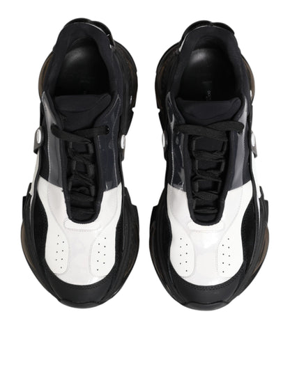 Dolce &amp; Gabbana White Black Logo Airmaster Sneakers Shoes