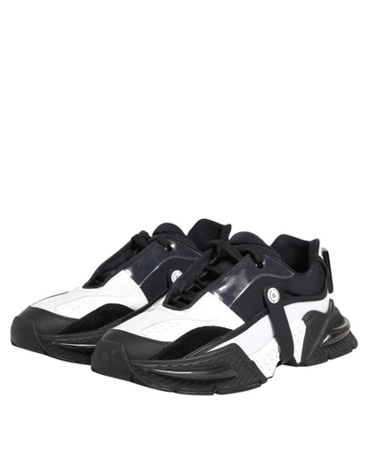 Dolce &amp; Gabbana White Black Logo Airmaster Sneakers Shoes