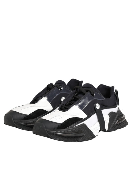 Dolce &amp; Gabbana White Black Logo Airmaster Sneakers Shoes