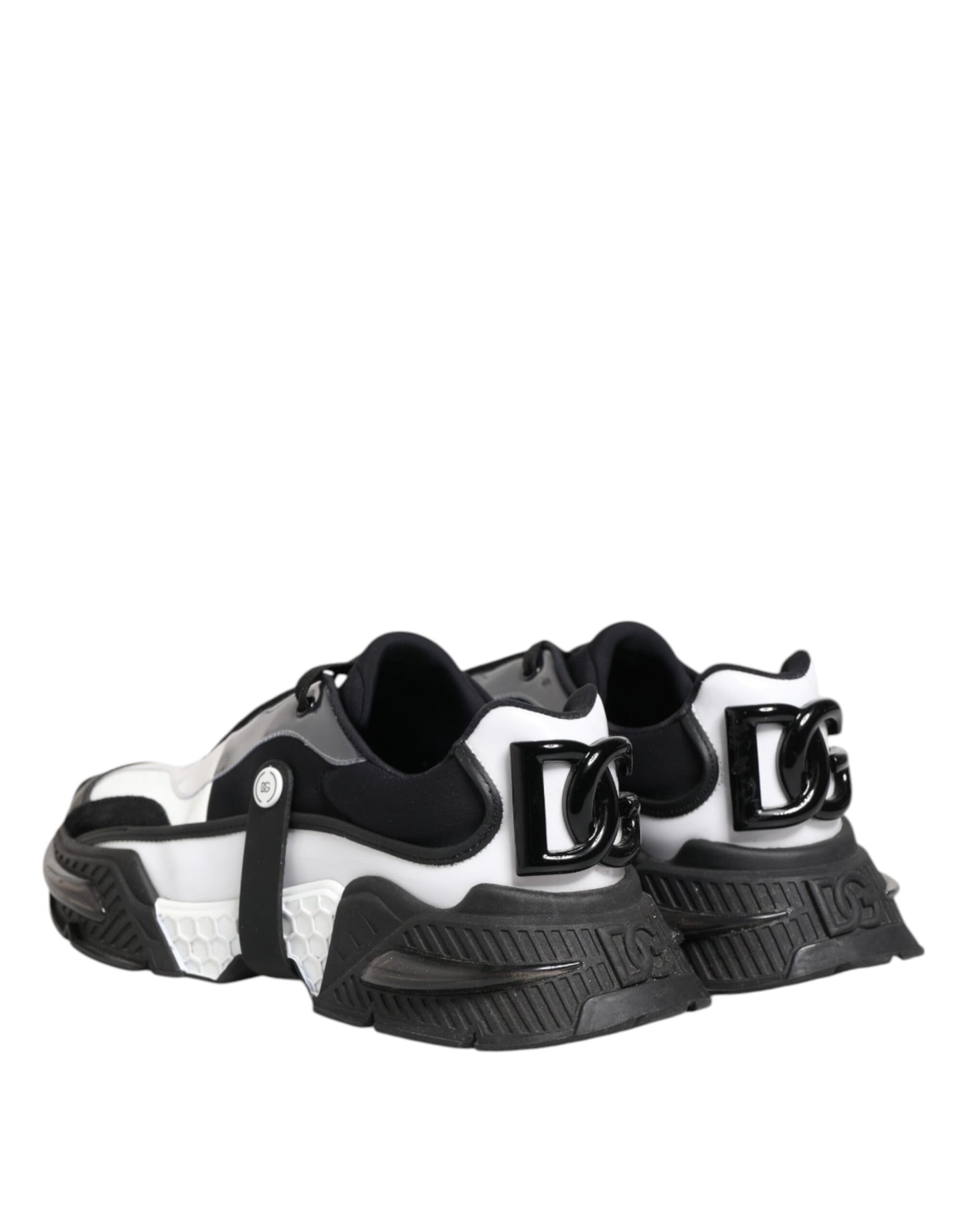 Dolce &amp; Gabbana White Black Logo Airmaster Sneakers Shoes