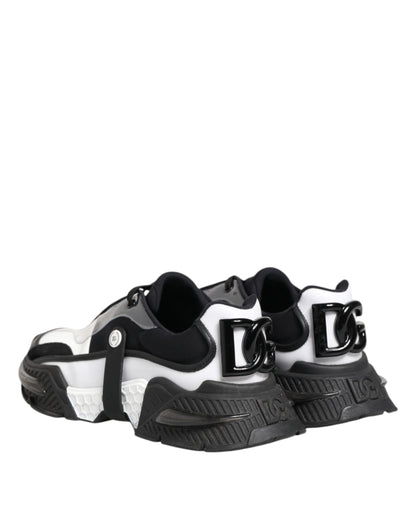 Dolce &amp; Gabbana White Black Logo Airmaster Sneakers Shoes