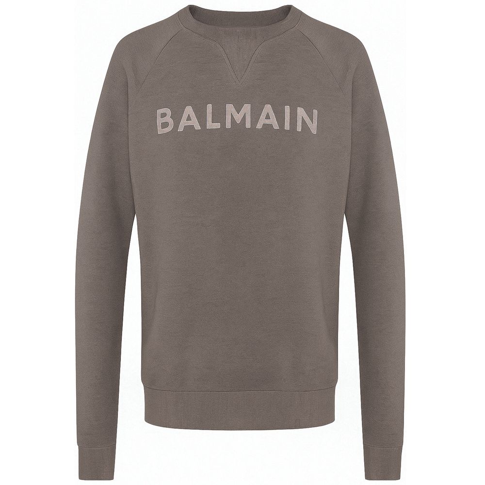 Grauer Baumwollpullover von Balmain