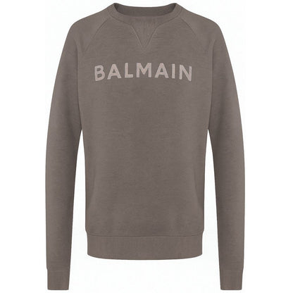 Grauer Baumwollpullover von Balmain