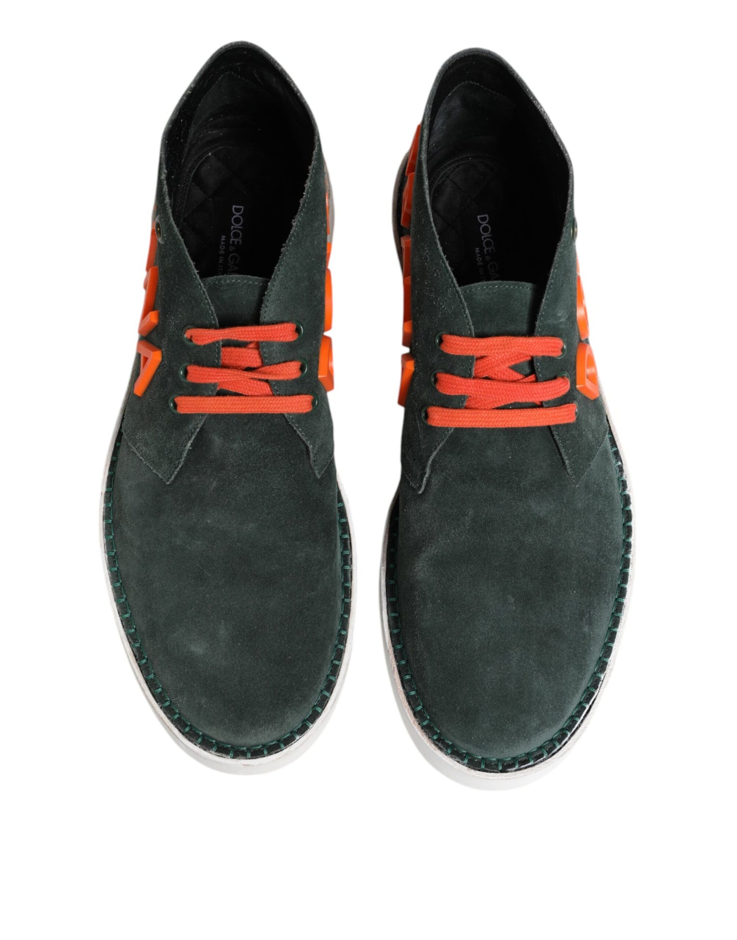 Dolce &amp; Gabbana Green Derby Logo Casual Men Sneakers Shoes