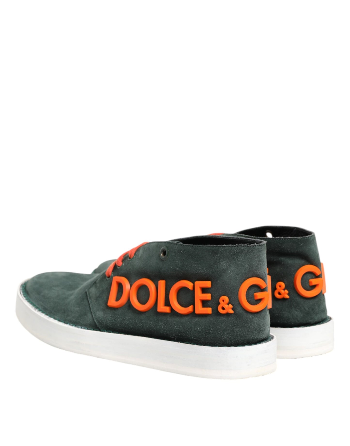 Dolce &amp; Gabbana Green Derby Logo Casual Men Sneakers Shoes