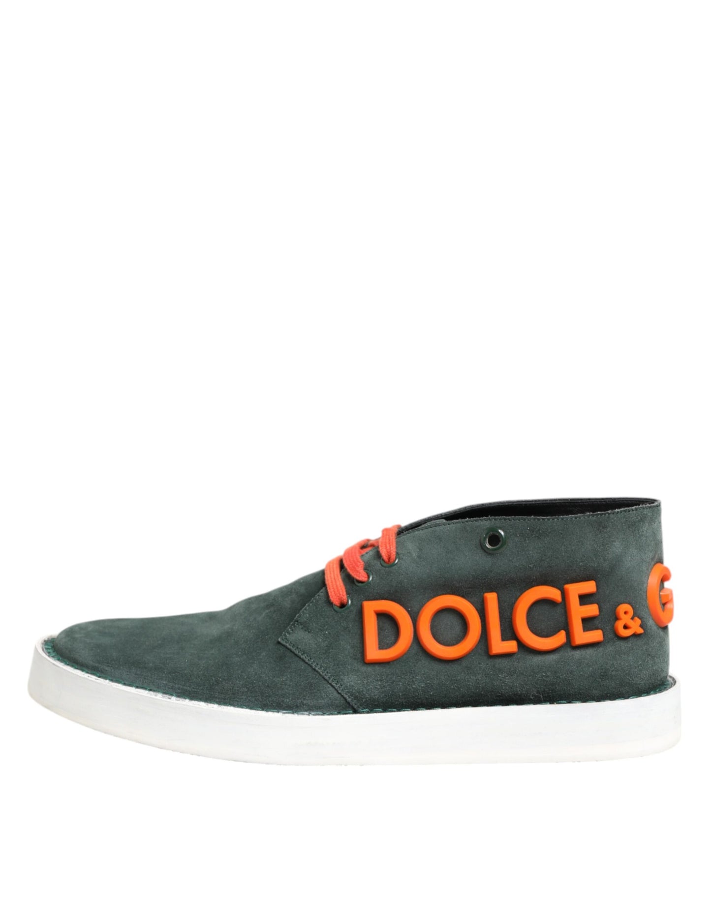 Dolce &amp; Gabbana Green Derby Logo Casual Men Sneakers Shoes