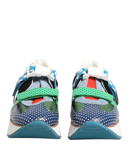 Dolce &amp; Gabbana Multicolor Leather Low Top Sneakers Shoes