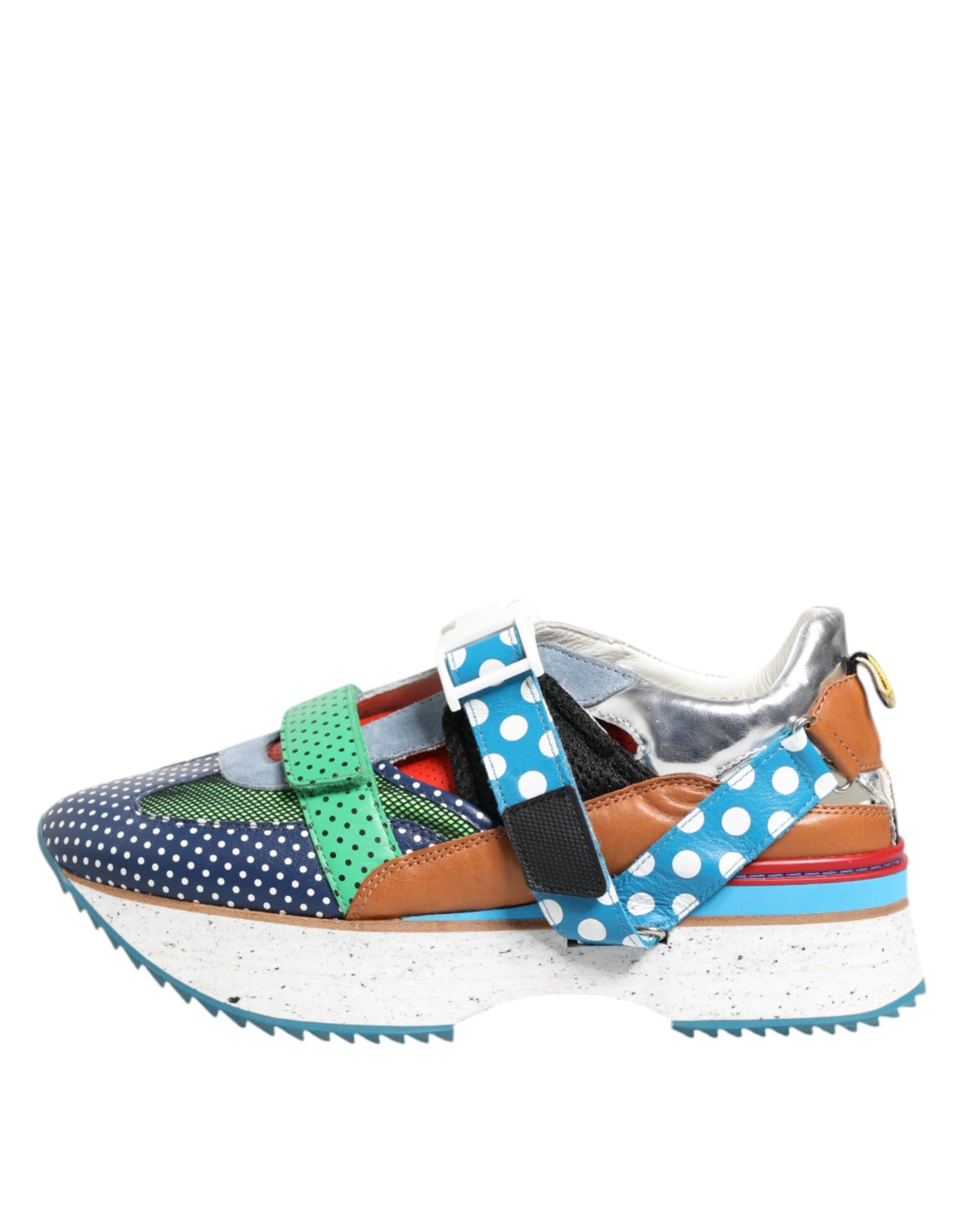Dolce &amp; Gabbana Multicolor Leather Low Top Sneakers Shoes