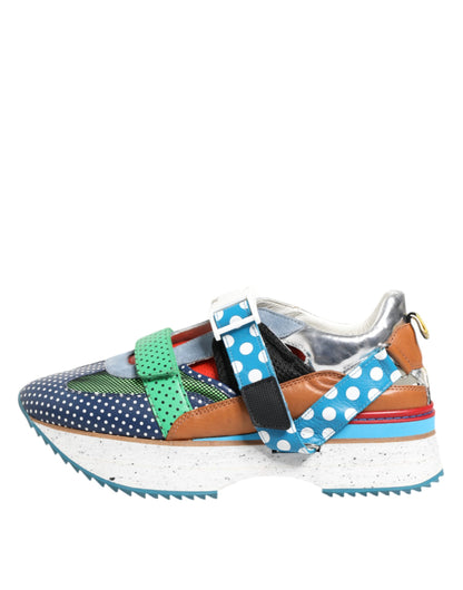 Dolce &amp; Gabbana Multicolor Leather Low Top Sneakers Shoes