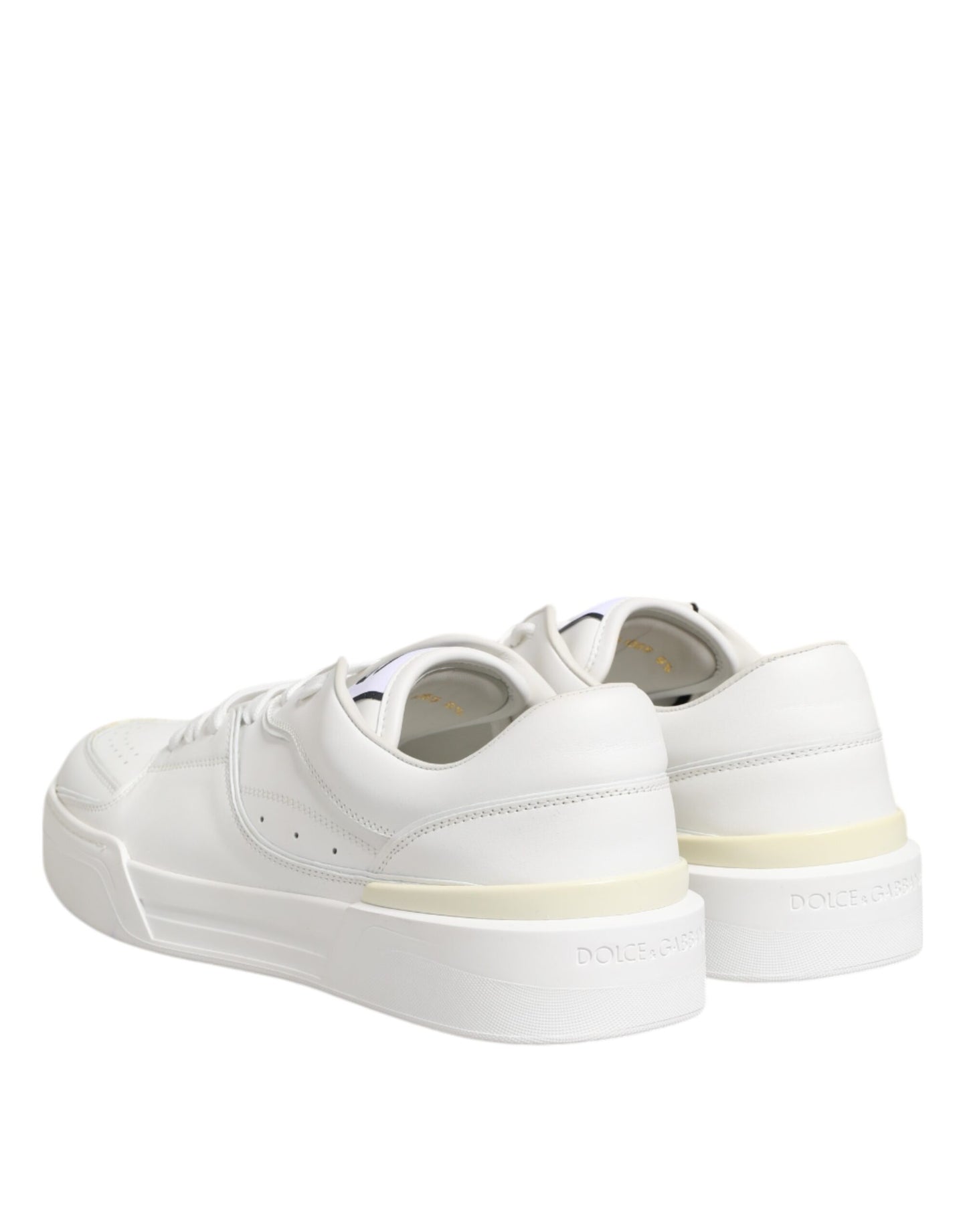 Dolce &amp; Gabbana White Miami Leather Low Top Sneakers Shoes