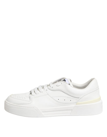 Dolce &amp; Gabbana White Miami Leather Low Top Sneakers Shoes