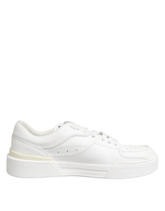 Dolce &amp; Gabbana White Miami Leather Low Top Sneakers Shoes
