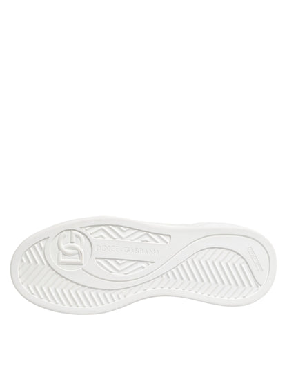 Dolce &amp; Gabbana White Miami Leather Low Top Sneakers Shoes