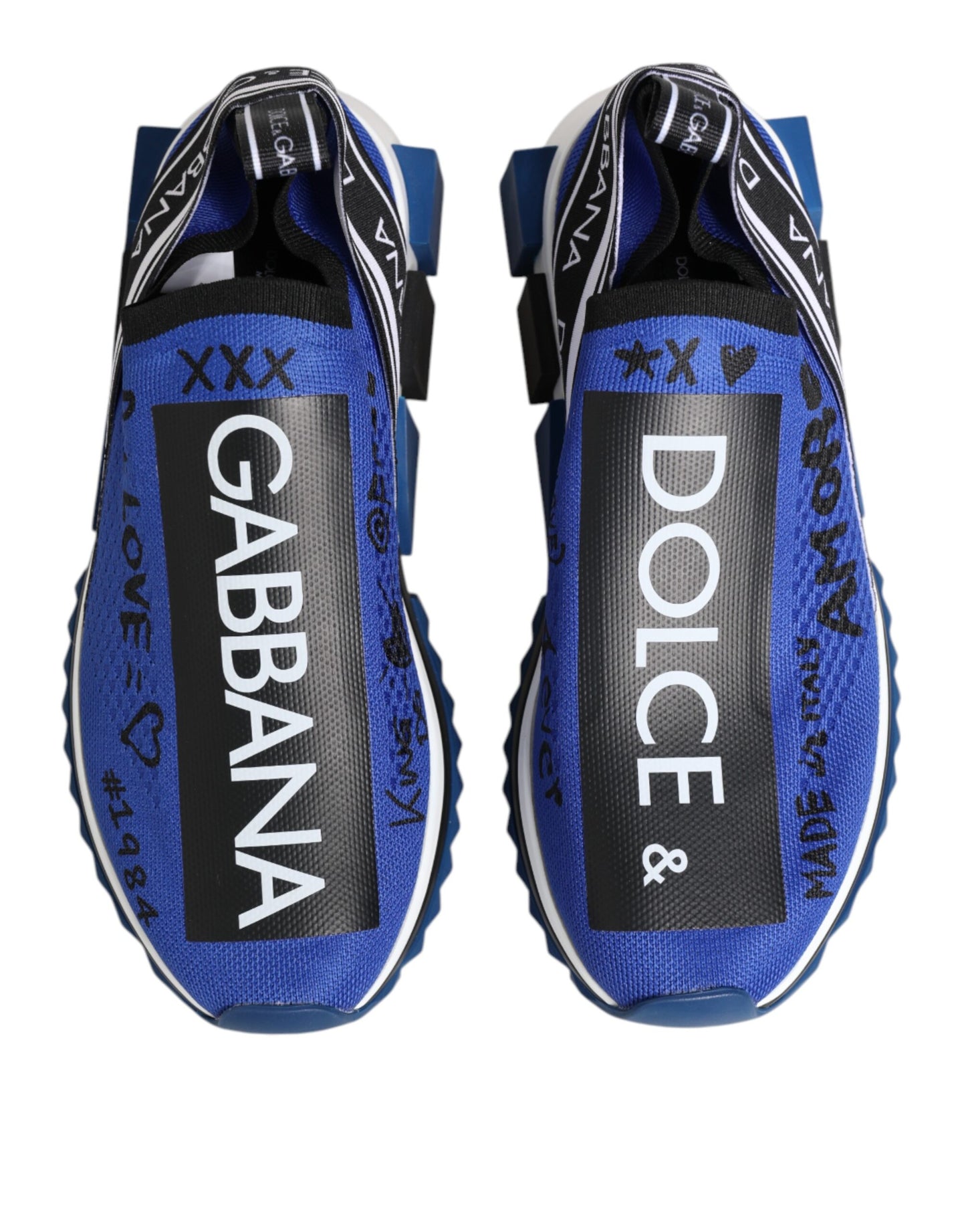Dolce &amp; Gabbana Blue Logo Low Top Sorrento Sneakers Shoes